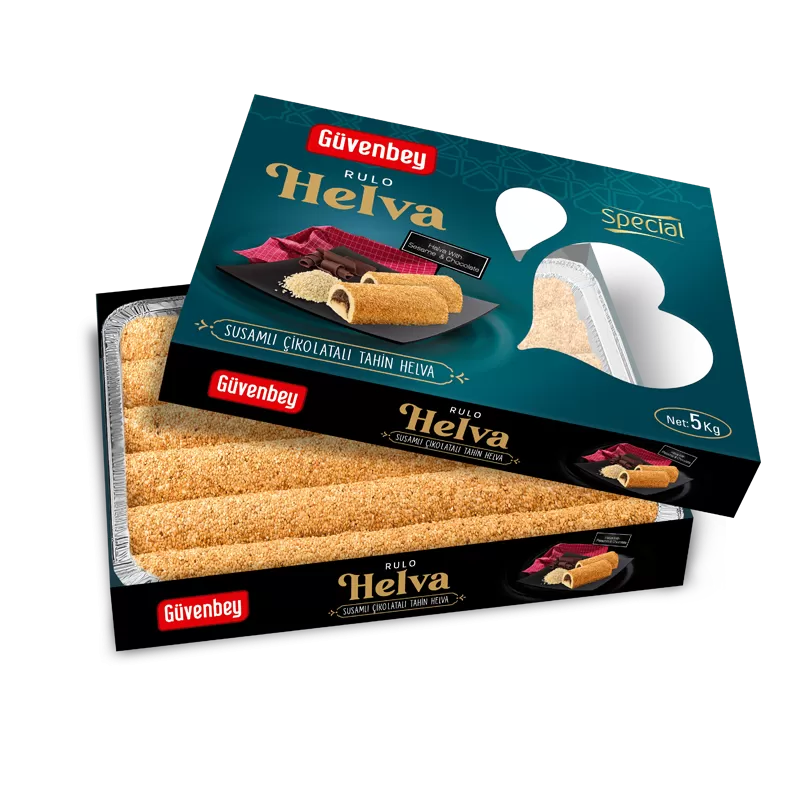 GUVENBEY Susamlı Çikolatalı Special Rulo Tahin Helva Display